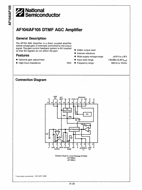 AF105 National Semiconductor