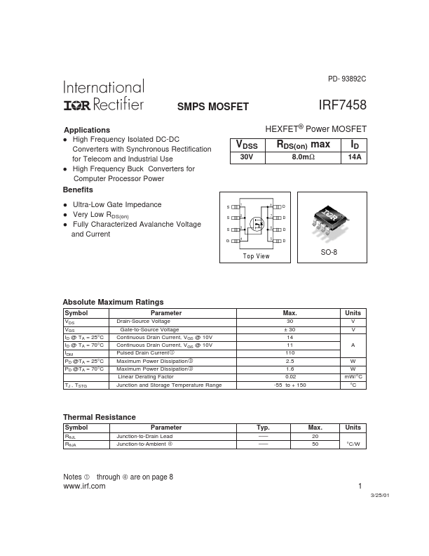 IRF7458 International Rectifier