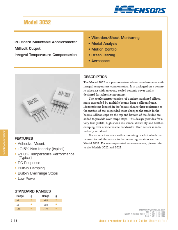 3052-xxx IC Sensors