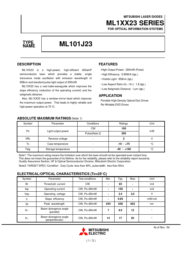 ML101J23 Mitsubishi Electric