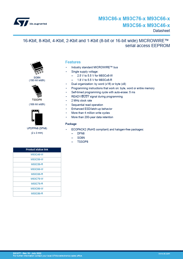 M93C66-W STMicroelectronics