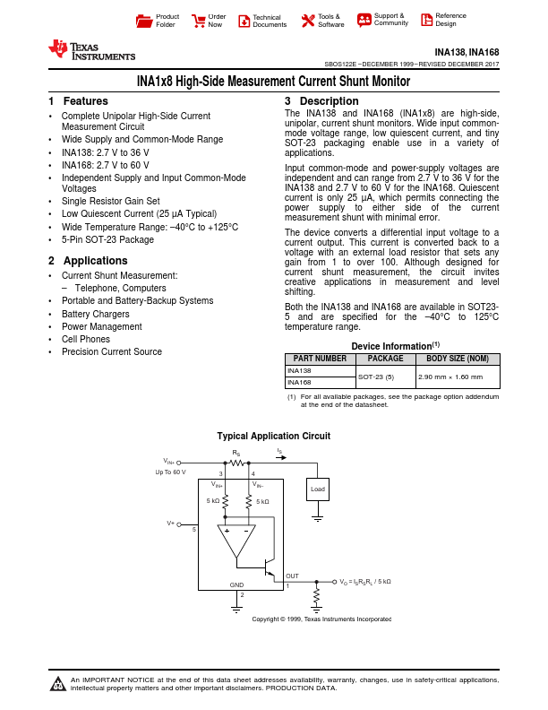 INA138 Texas Instruments