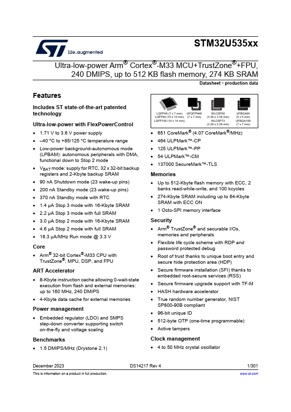 <?=STM32U535VE?> डेटा पत्रक पीडीएफ