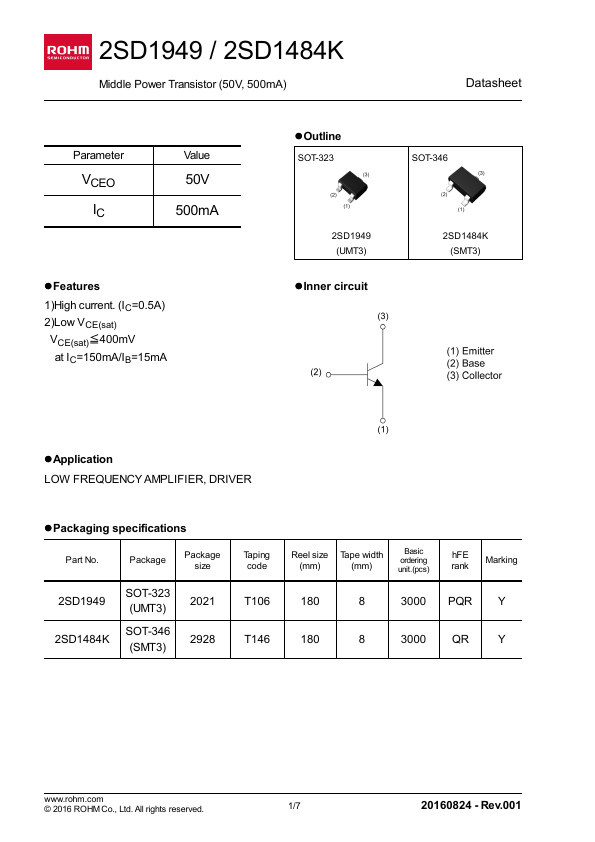 2SD1484K Rohm