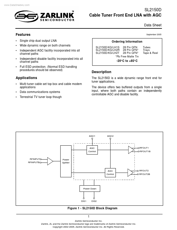 SL2150D Zarlink Semiconductor