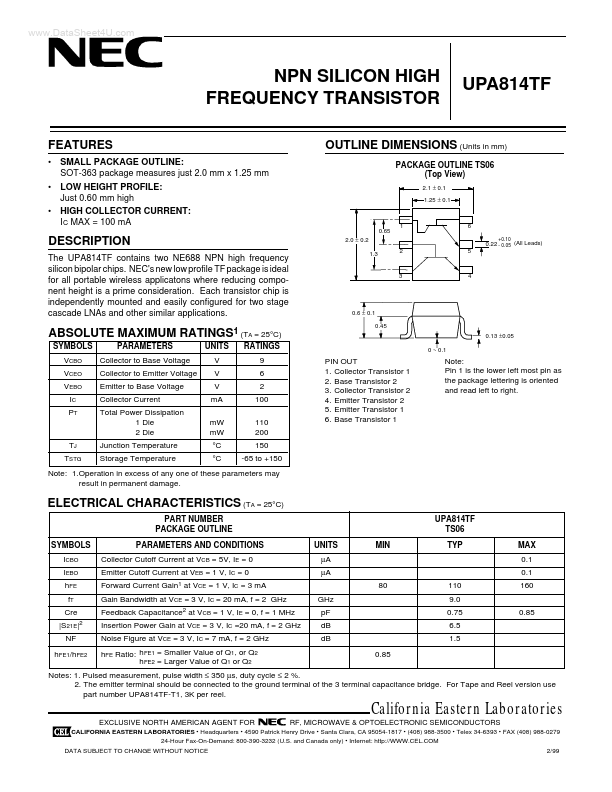 UPA814TF NEC