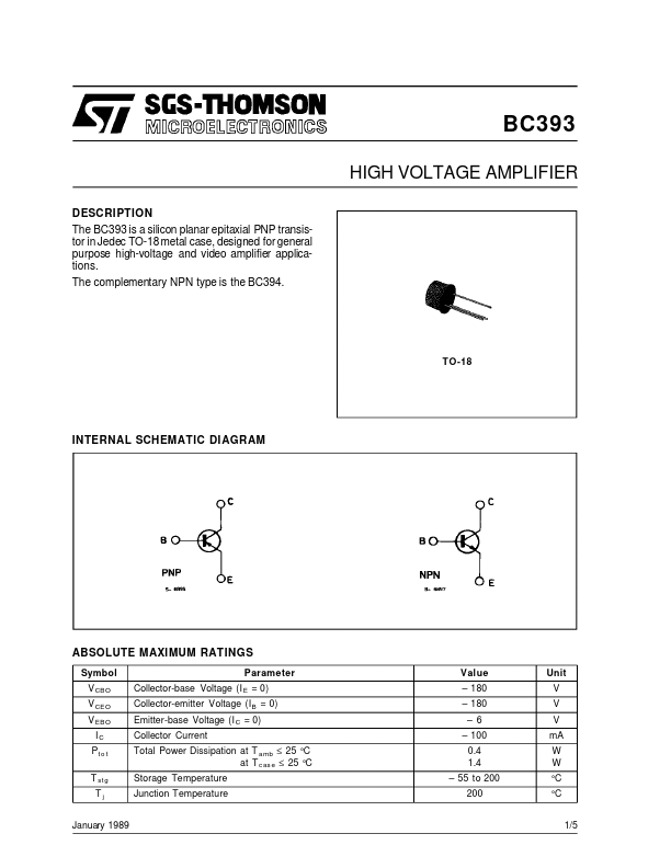 BC393 STMicroelectronics