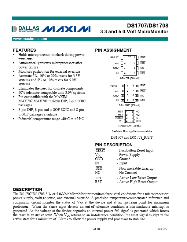 DS1707 Maxim Integrated