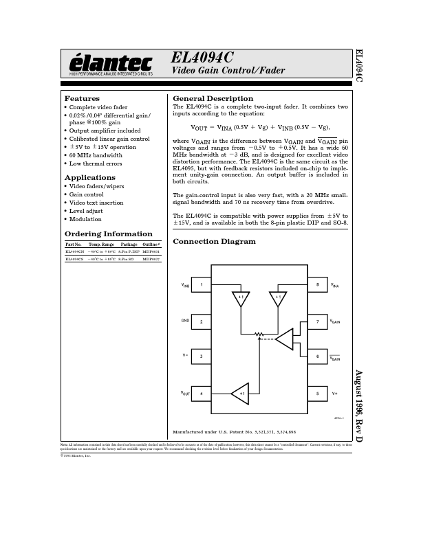 EL4094C Elantec Semiconductor