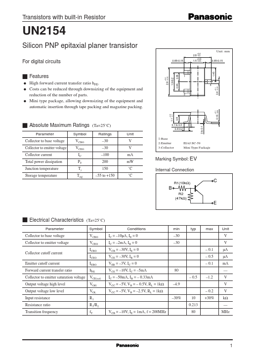 UN2154 Panasonic Semiconductor