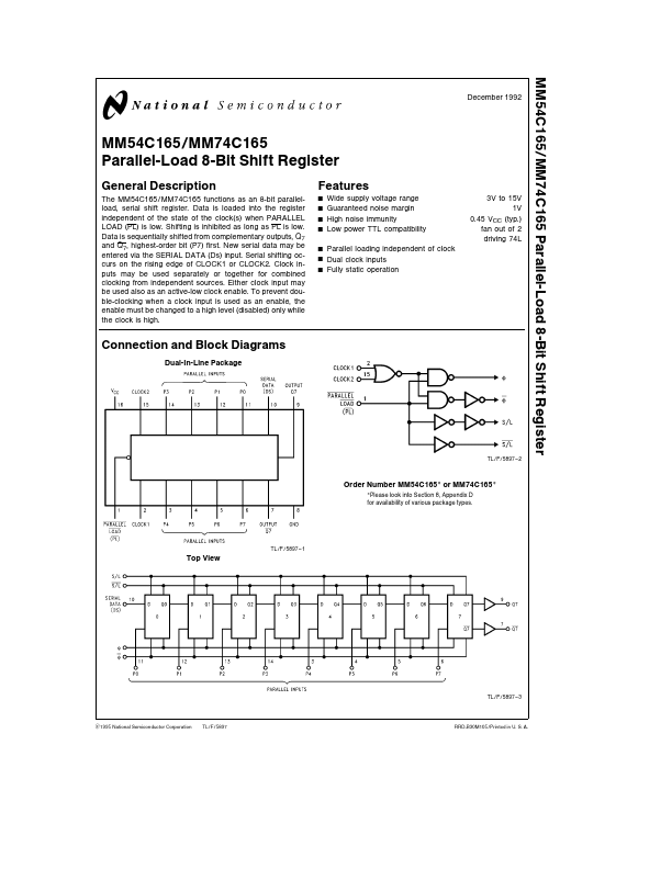 74C165 National Semiconductor