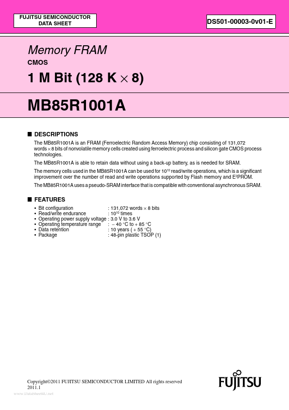 MB85R1001A Fujitsu