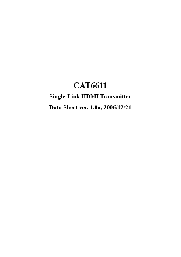 <?=CAT6611?> डेटा पत्रक पीडीएफ