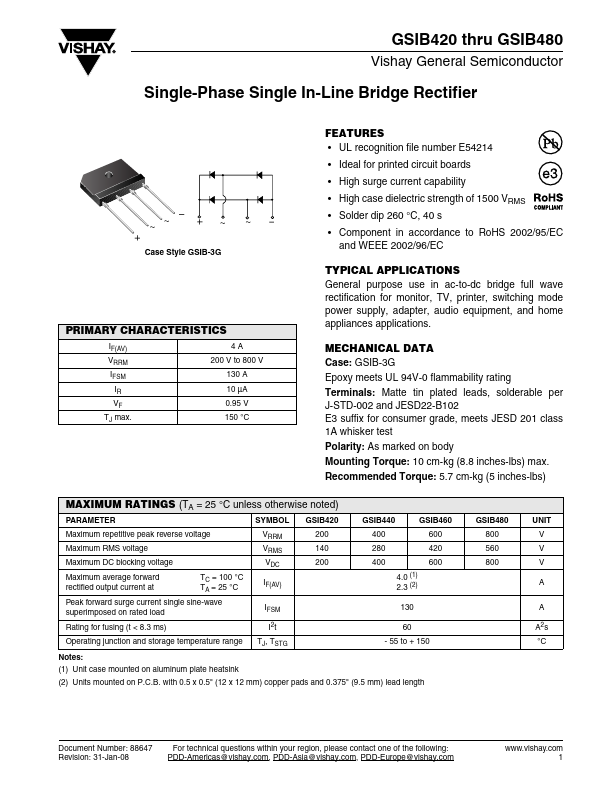 GSIB480 Vishay Siliconix