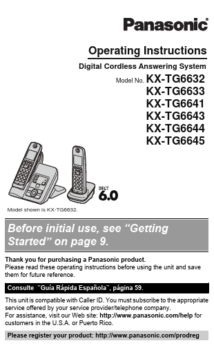 KX-TG6633 Panasonic