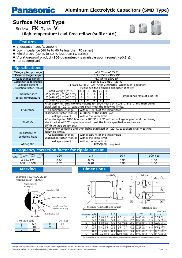 EEEFK1E680AP Panasonic