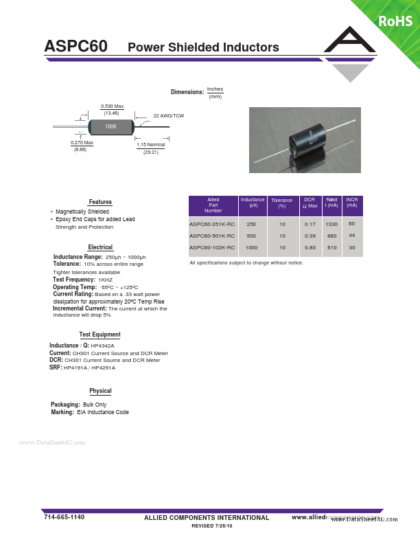 ASPC60-251K-RC Allied Components International