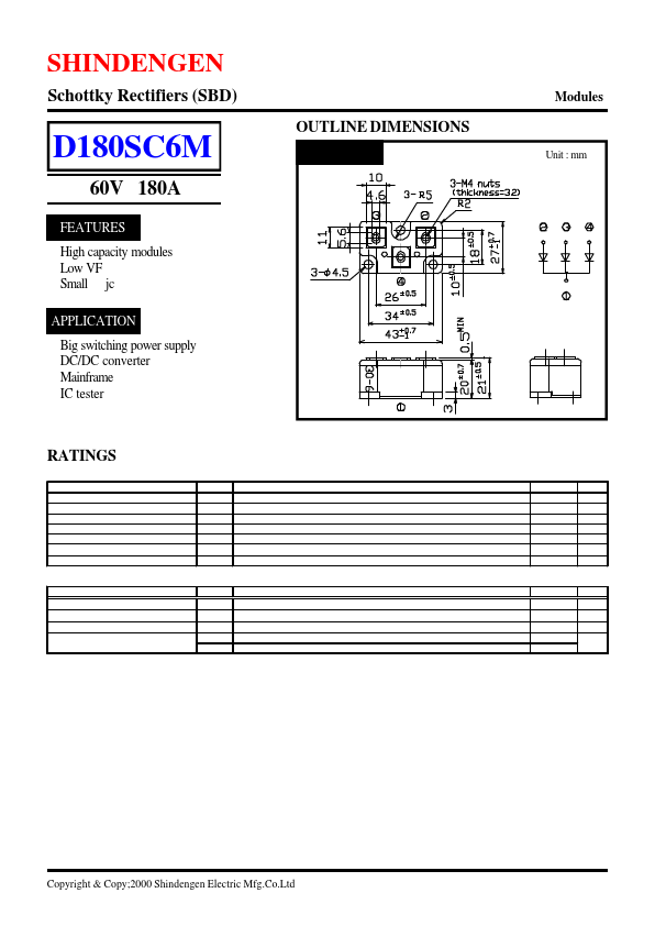 D180SC6M Shindengen Electric Mfg.Co.Ltd