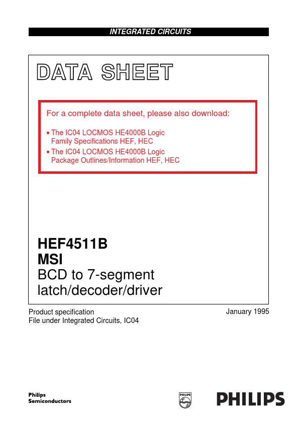<?=HEF4511B?> डेटा पत्रक पीडीएफ