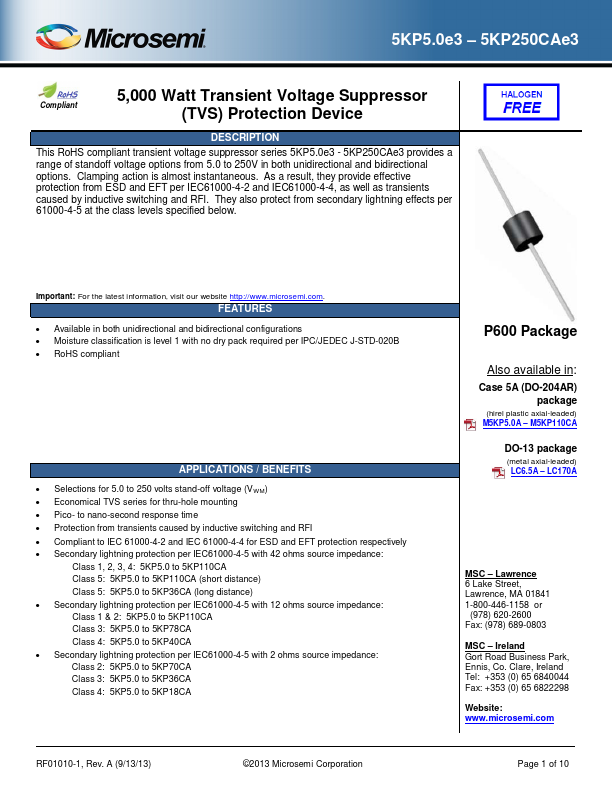 5KP6.5e3 Microsemi