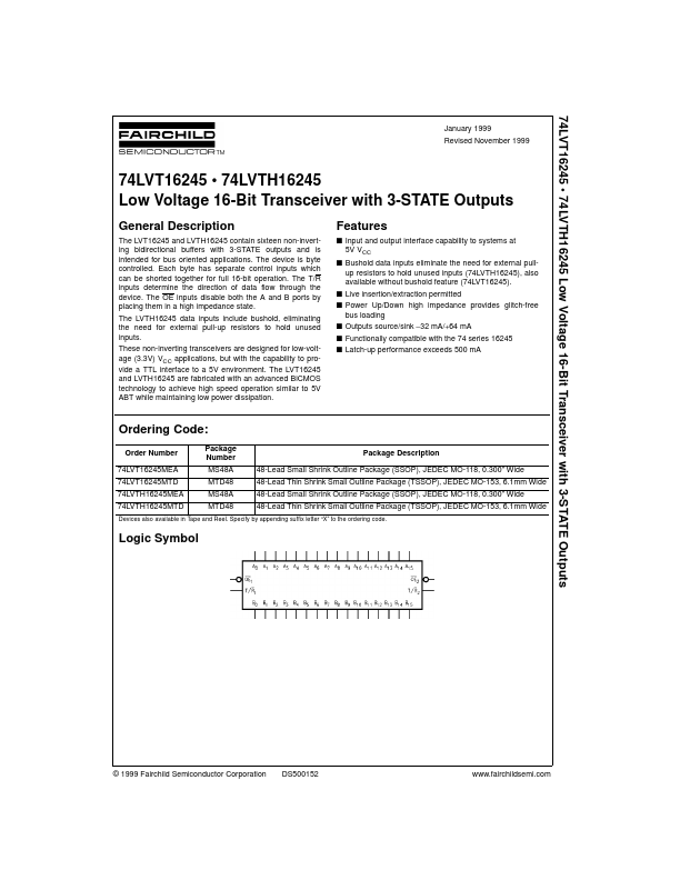 74LVT16245 Fairchild Semiconductor