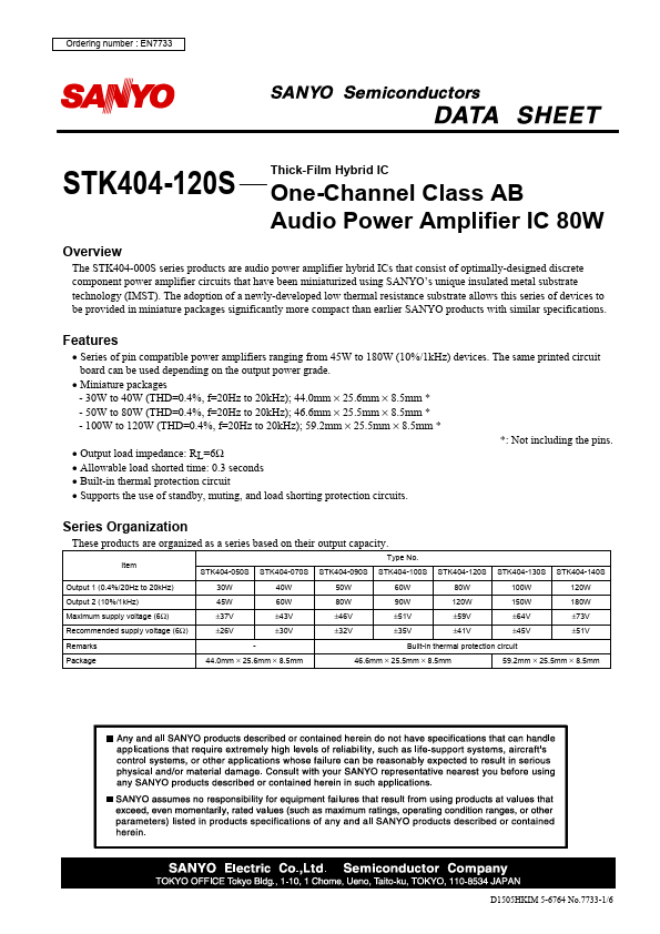 <?=STK404-120S?> डेटा पत्रक पीडीएफ