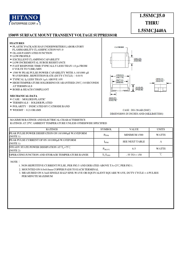 1.5SMCJ5.0