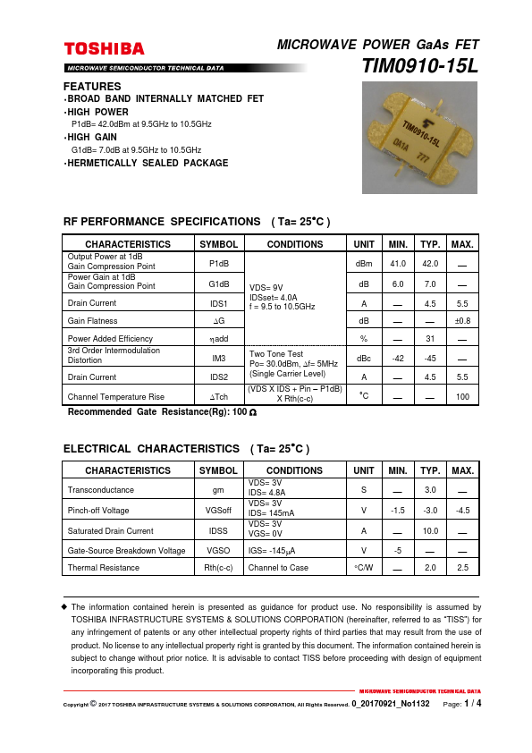 TIM0910-15L Toshiba