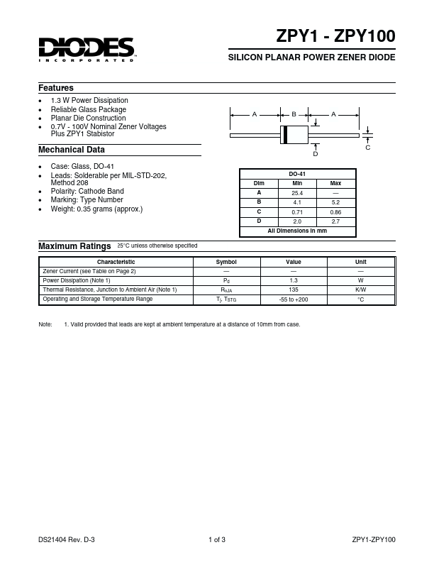 ZPY30 Diodes Incorporated