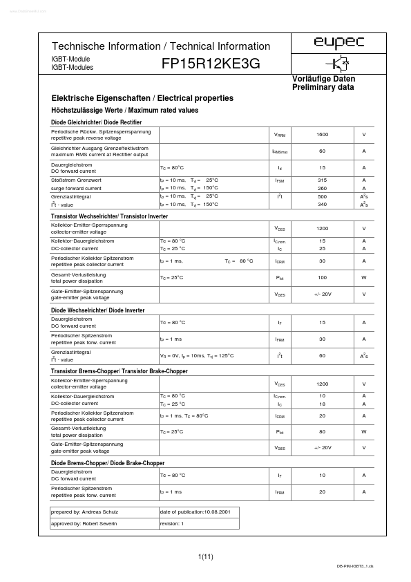 <?=FP15R12KE3G?> डेटा पत्रक पीडीएफ