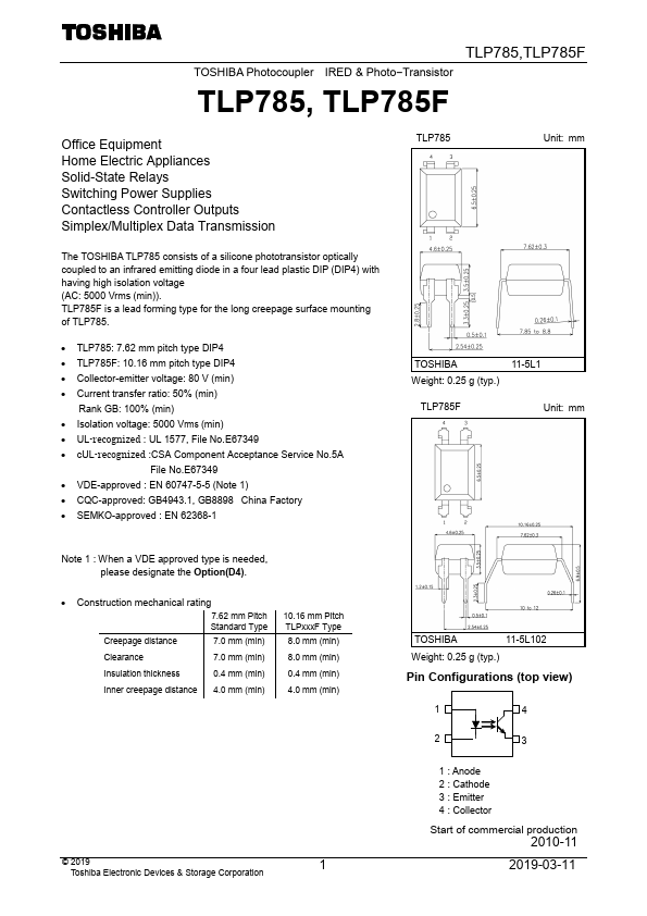 TLP785F Toshiba Semiconductor