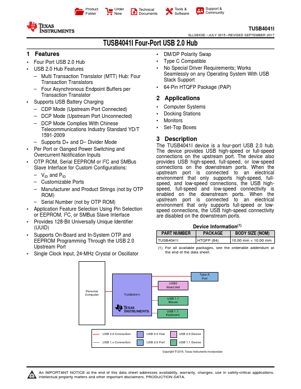 <?=TUSB4041I?> डेटा पत्रक पीडीएफ