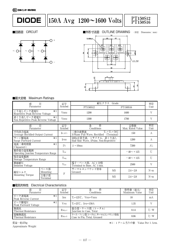 PT150S12 Nihon Inter Electronics