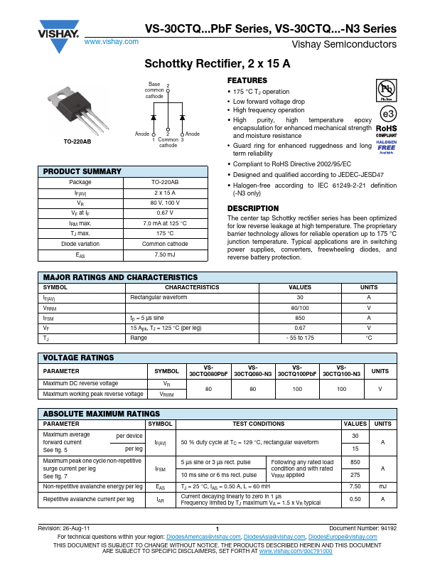 VS-30CTQ080PbF