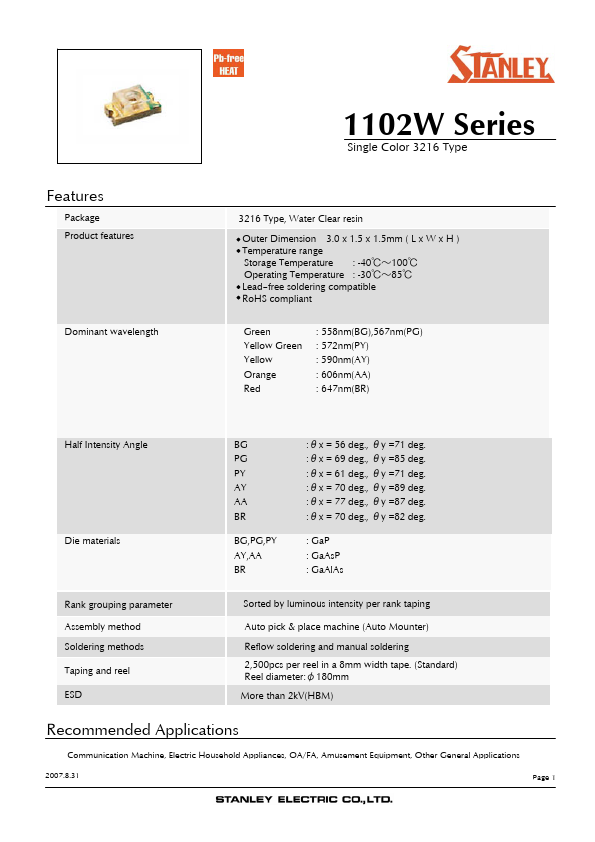 1102W STANLEY ELECTRIC