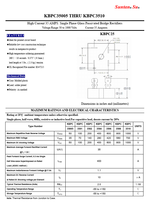 KBPC3508 Suntan