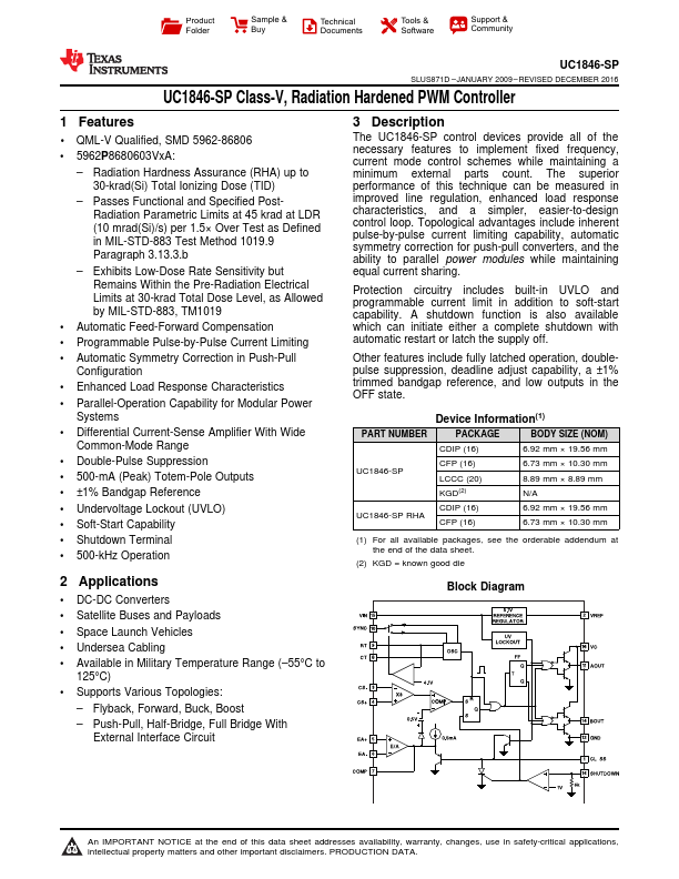 UC1846-SP Texas Instruments