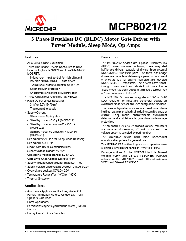 MCP8022 Microchip