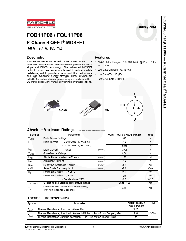 <?=FQU11P06?> डेटा पत्रक पीडीएफ