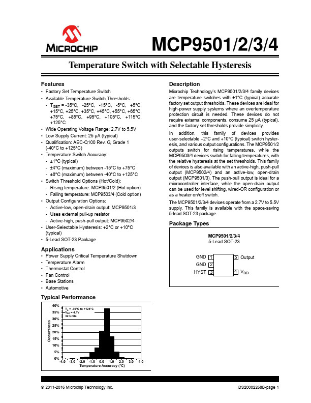 MCP9502 Microchip