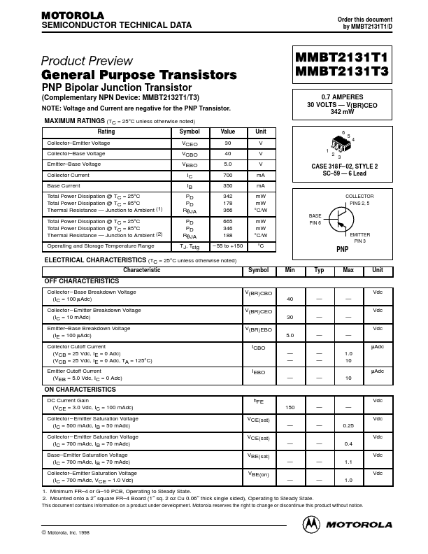 <?=MMBT2131T3?> डेटा पत्रक पीडीएफ