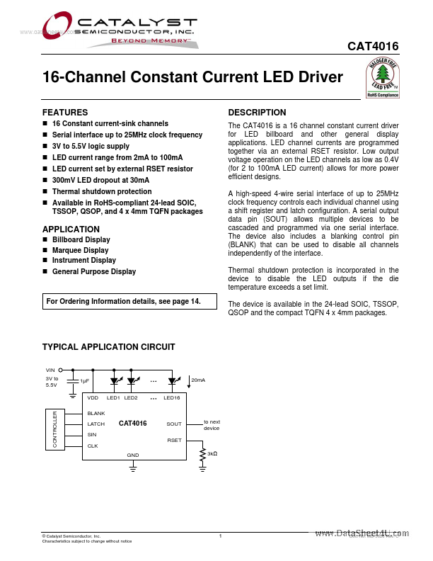 CAT4016 Catalyst Semiconductor