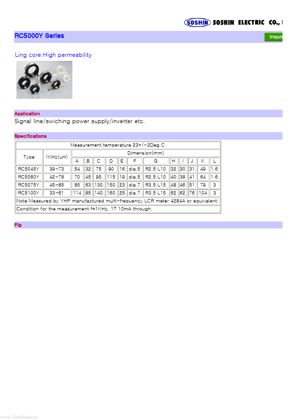 <?=RC5000Y?> डेटा पत्रक पीडीएफ