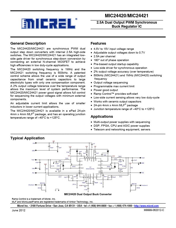 MIC24420 Micrel Semiconductor