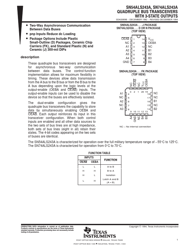 <?=SN74ALS243A?> डेटा पत्रक पीडीएफ