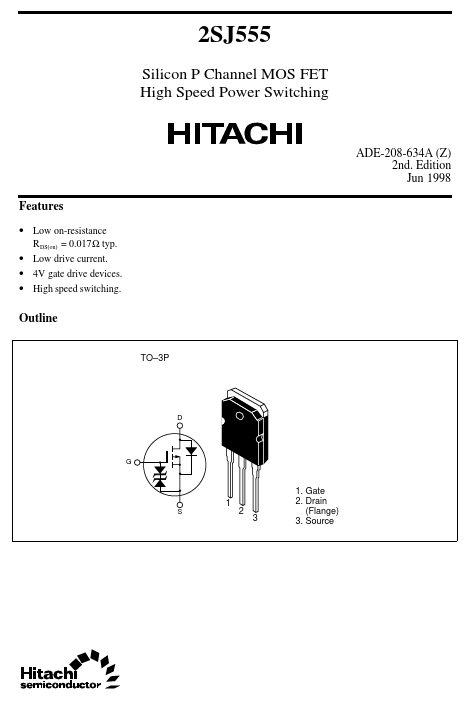 2SJ555 Hitachi Semiconductor