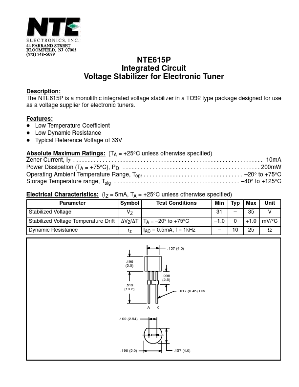 NTE615P NTE Electronics