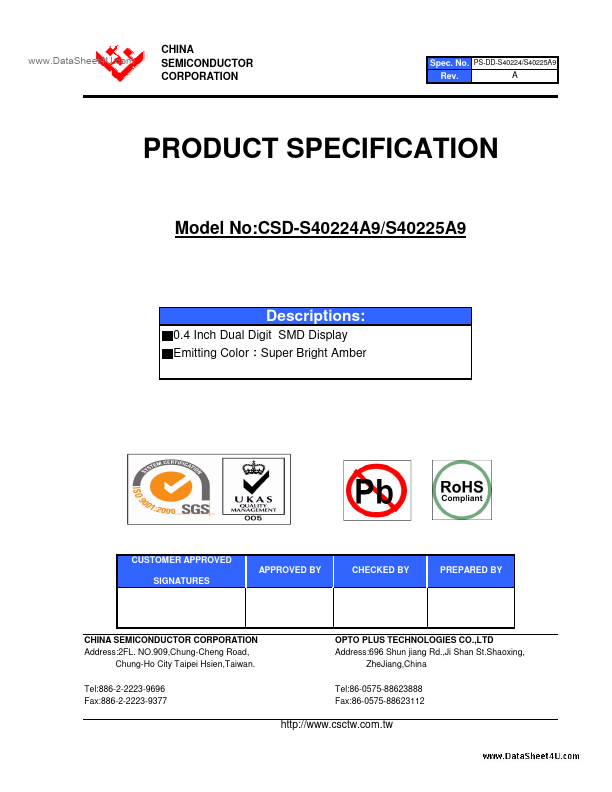 CSD-S40224A9 China Semiconductor