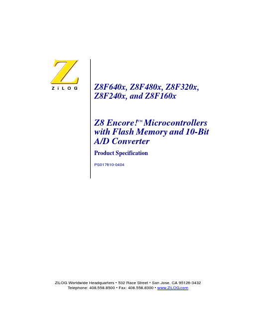 Z8F6401 Zilog