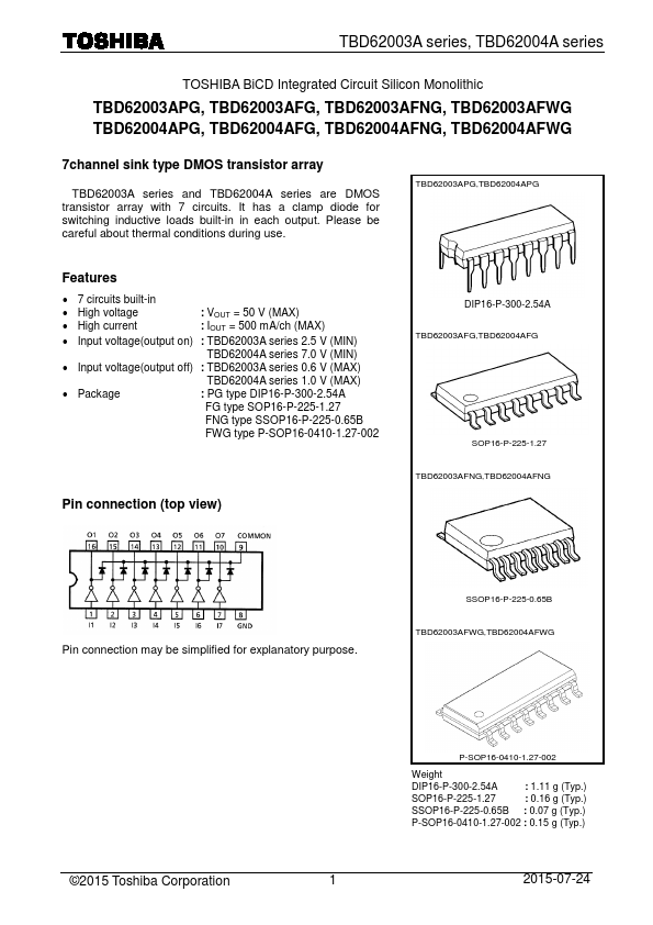 TBD62003AFNG Toshiba